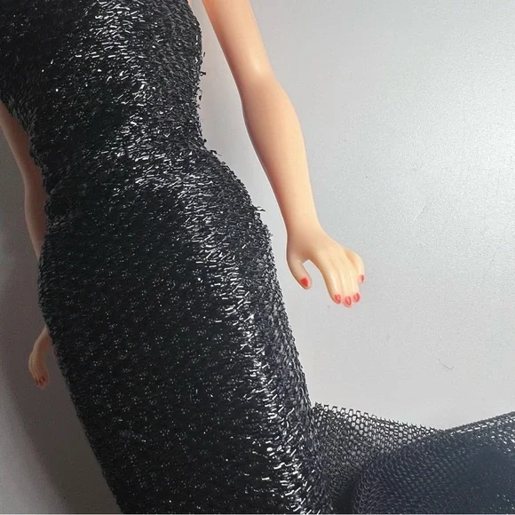 Barbie Doll Brunette 1958 Ponytail Reproduction 1993 Black Dress - Picture 6 of 10